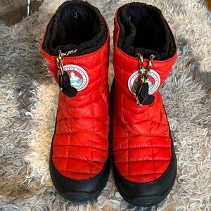 RED Quilted Winter Boots